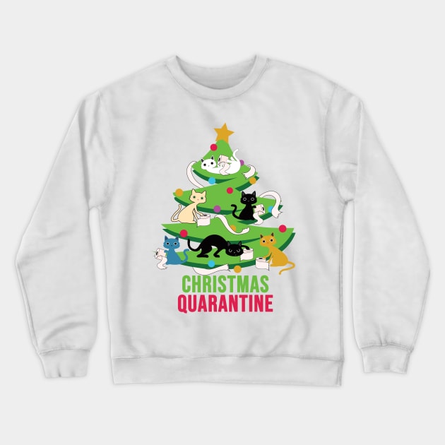 Christmas Quarantine Toilet Paper cats Crewneck Sweatshirt by Brash Ideas